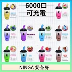 NINGA奶茶杯可充电一次性電子煙6000口